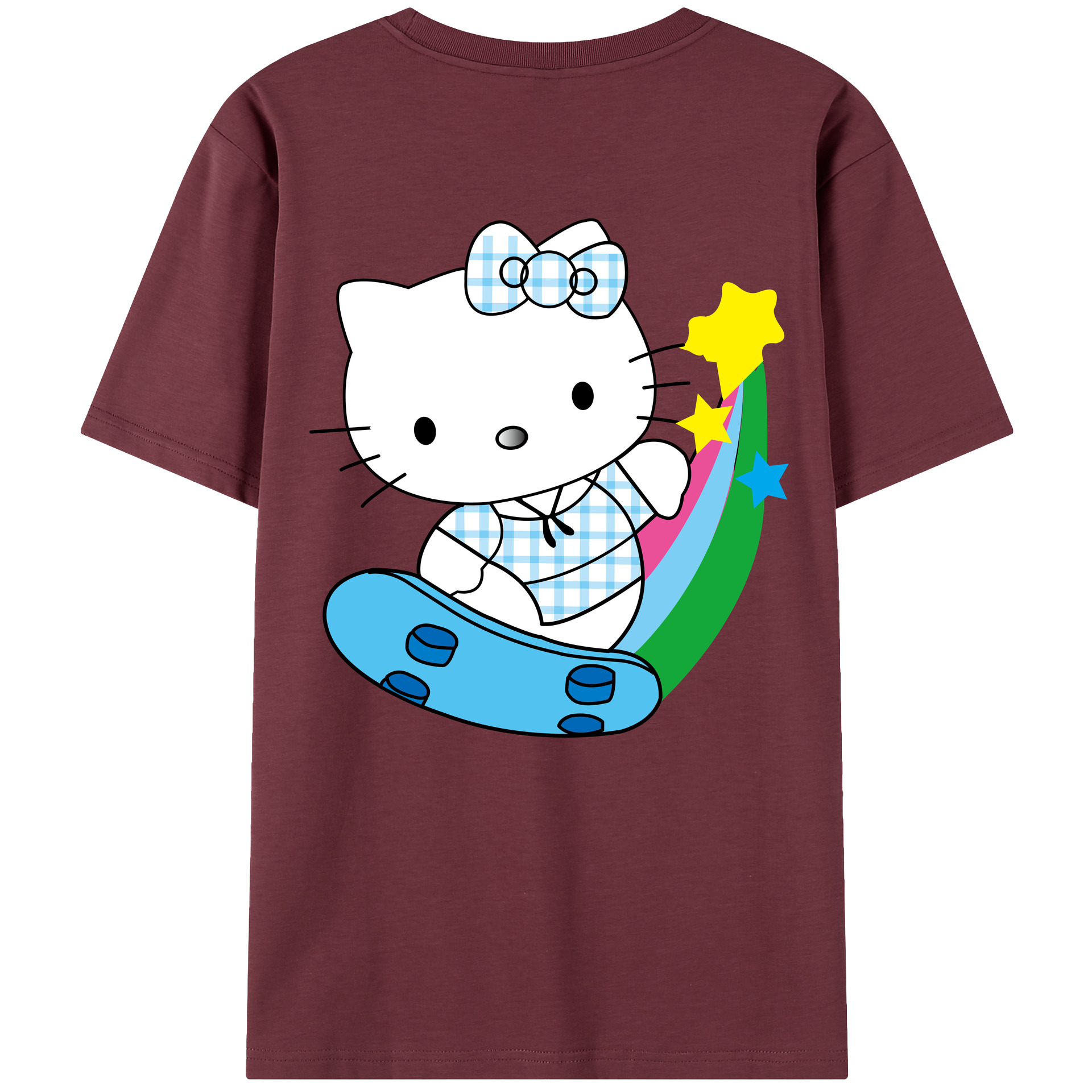 （画像用） Hello Kitty ハローキティ 綿100％半袖Tシャツ（背面プリント）